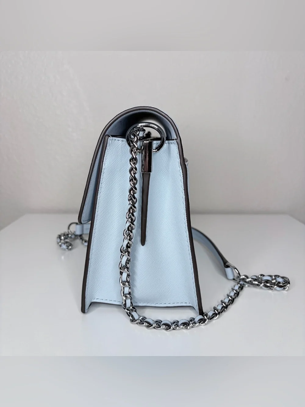 Tory Burch Robinson Convertible Pale Blue‎ Leather Crossbody